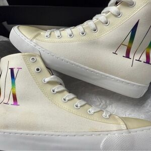Women’s Sneaker- white w rainbow logo